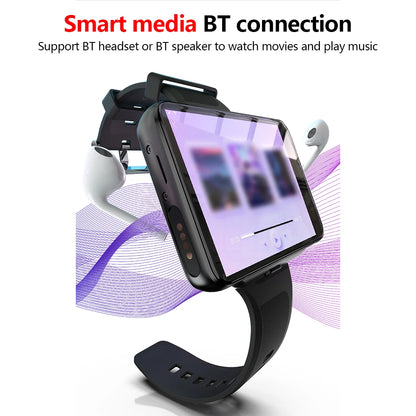 LOKMAT Smart Watch 2.88" Smartwatches Full Touch 4GB+64GB Dual Camera Smartwatch Video Chat Heart Rate Monitor Waterproof Watch