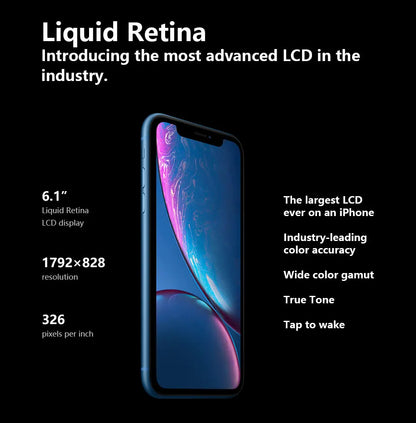 Apple iPhone XR xr Unlocked RAM 3GB ROM 64GB/128GB /256G Mobile Phone 4G LTE 6.1 Hexa-core 12MP Fingerprint  used Smartphone