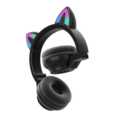 HiFi Girls Wireless Unicorn headphones with Mic phone Stereo Bass Cute Children Music Kid Cat Bluetooth Headsets Support SD Card - Universal Market