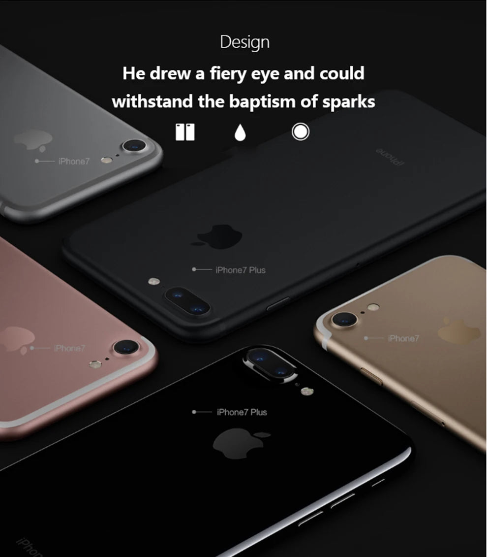 Apple iPhone 7 iPhone7 32/128/256GB ROM Original 4.7' ISP LCD 2GB RAM IOS A10 Quad Core NFC Fingerprint Unlocked 4G LTE Phone