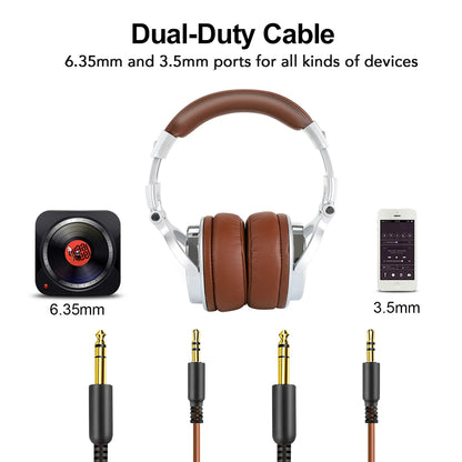 Oneodio Pro 30 Professional Studio DJ Headphones With Microphone Over Ear Wired Earphones HiFi Monitors Foldable Gaming Headset - Universal Market