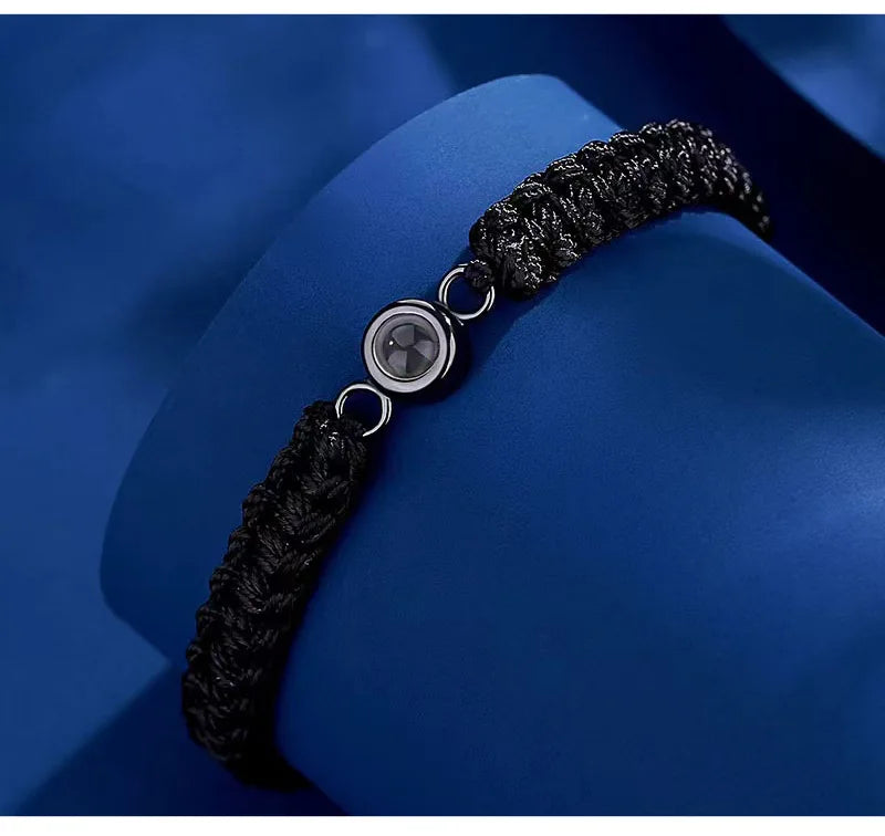 NEW Custom Photo Bracelet with Photo Projection Hand Woven Personalized Photo Projection Bracelet Memory Bracelet Photo - Universal Market