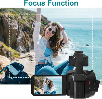 2025 Pro 4K 60FPS Digital Video Camera Photography Youtube Vlog Camcorder For Tiktok Live Stream Webcam 18X Zoom Rotate Touch - Universal Market