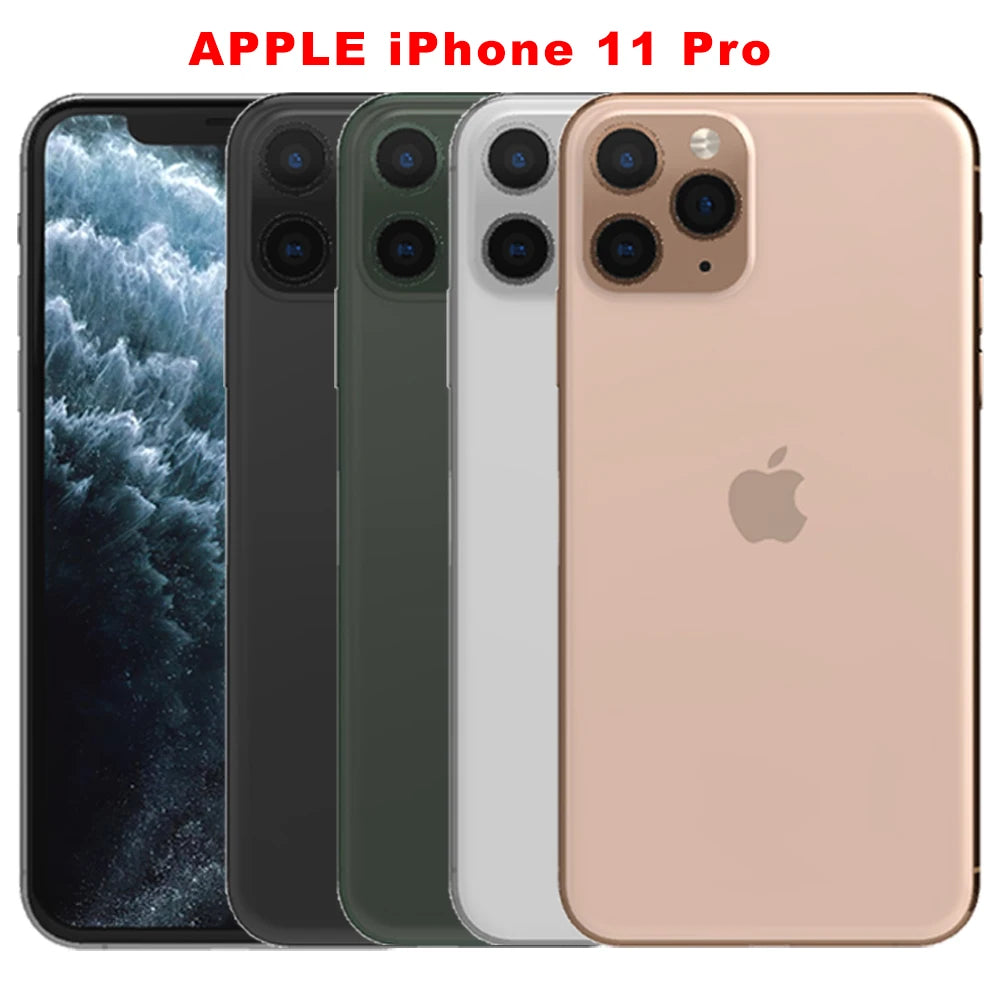 Original Apple iPhone 11 Pro 4G LTE Mobile Phone NFC 64/256/512GB Face ID 5.8" 12MP 4K@60fps A13 Bionic Hexa-Core IOS 11 pro - Universal Market