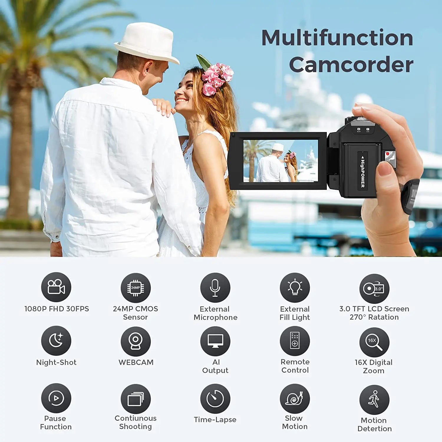 Digital Camera Photographic Cameras With 3.0 Inch Rotating Screen Professional Photo Camera Hd Video Kids Cameras  For Home - Universal Market