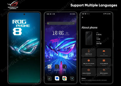 ASUS ROG 8 & 8 pro android 5G Gaming Phone Global Rom Snapdragon 8 Gen 3 6.78'' 165Hz AMOLED Screen 5500mAh 65W Fast Charge