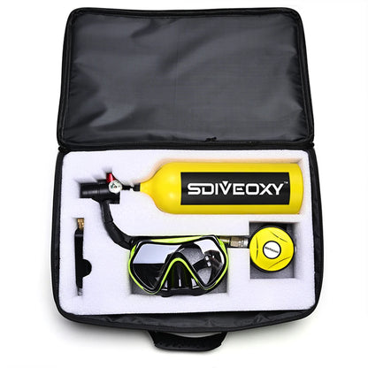 Scuba Diving Oxygen Tank  1L Cylinder Underwater Breather for  with Breathing Valve A Set - Universal Market