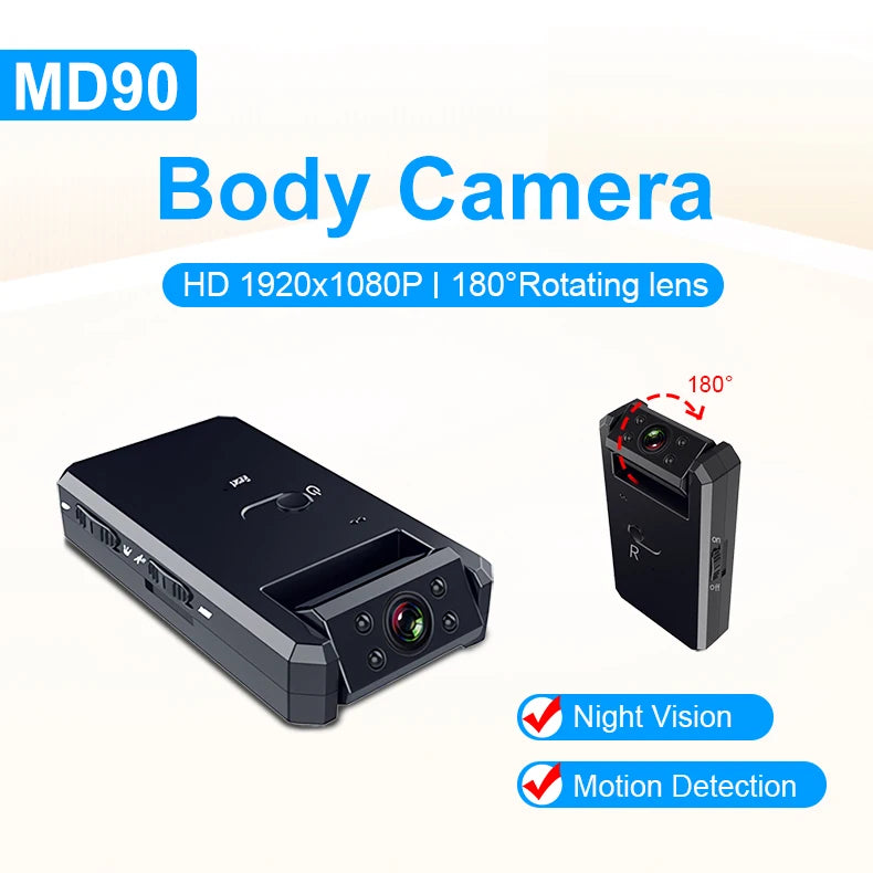 MD90 Mini Camcorder 1080P Body Camera Night Vision Sport Outdoor DV Voice Video Recorder Action HD Cam Recorder - Universal Market