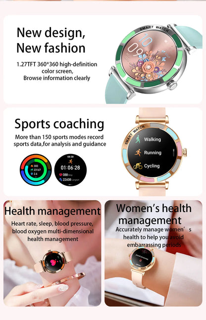 Time Owner Smart Watch 2025 Woman Bluetooth Call Watch Health Monitoring AI Voice Exercise Fitness Tracker Ladies smartwatch