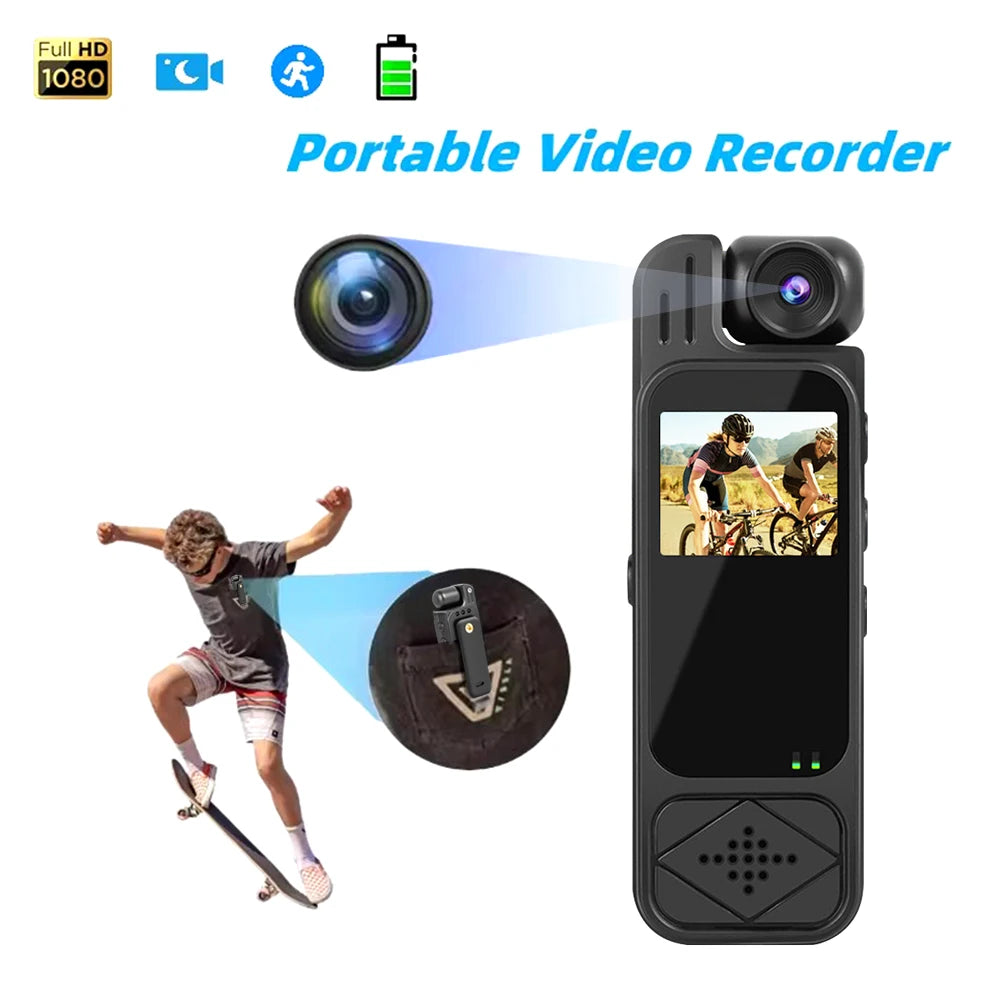 1080P Sports Camera HD Mini Portable Video Recorder Body Camera IR Night Vision Camera For Outdoor Riding Hiking Shooting Record - Universal Market