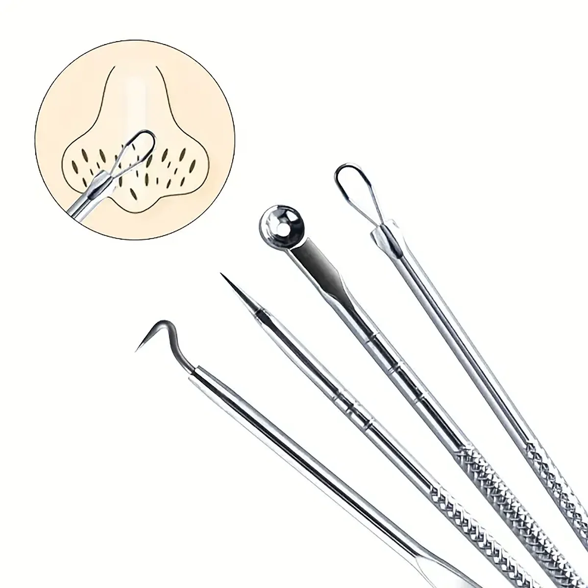 Acne Needle Remove Blackhead Blemish Pimple Comedone 4pcs/Set Double-ended Stainless Steel Facial Cleaning Skin Care