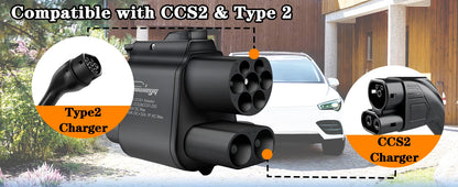 GUWIEYG CCS2 to CCS1 Adapter 350A 350kW From CCS2 to CCS1 DC+AC Electric Vehicle Charger DC 1000V Fast Ev Charging Adapter