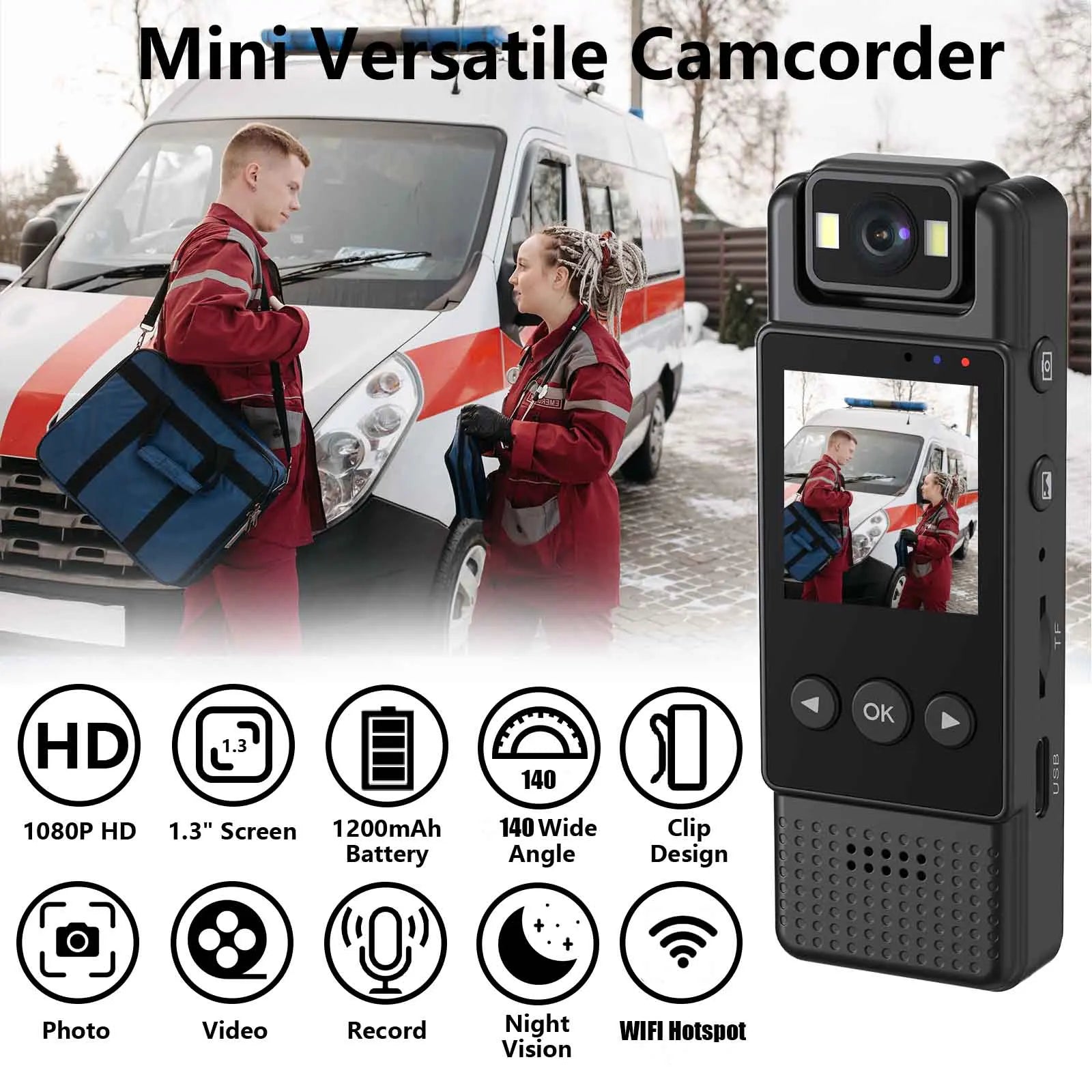 JOZUZE L12 Wifi Mini Camera 1080P Portable Digital Video Recorder Worn Police Small Body Cam Night Vision DV Miniature Camcorde - Universal Market
