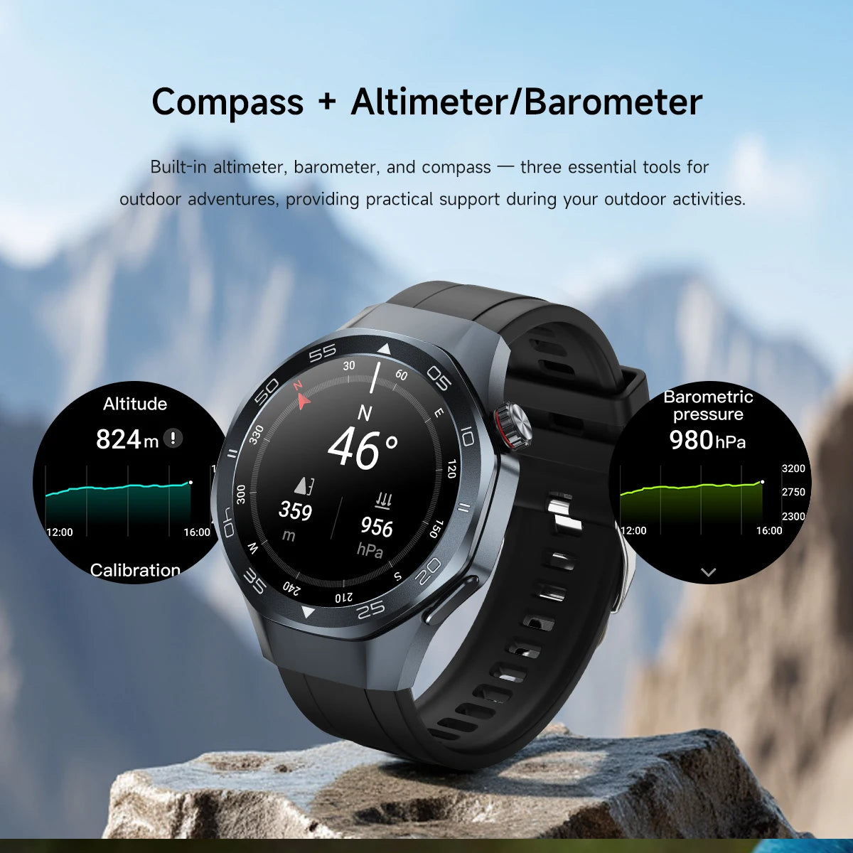 2025New Upgraded Outdoor Sport GPS Smart Watch Men 1.53" HD AMOLED Screen GPS track Heart Rate Bluetooth Call Compass SmartWatch