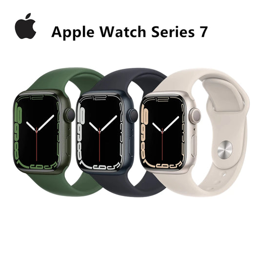 100% Original Apple Watch Series 7 41mm / 45mm Apple Watch S7 Aluminum Case with Sport Band iOS SmartWatch