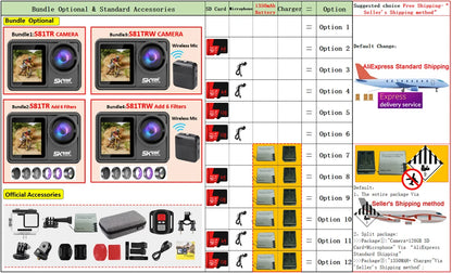 2" IPS Dual Screen Action Camera 5K 30FPS  4K 60FPS 48MP EIS Video With Optional Filter Lens 1080P Webcam Vlog WiFi Sports Cam