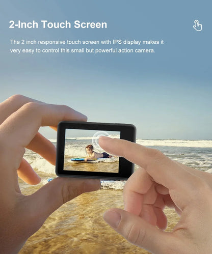 2" IPS Dual Screen Action Camera 5K 30FPS  4K 60FPS 48MP EIS Video With Optional Filter Lens 1080P Webcam Vlog WiFi Sports Cam