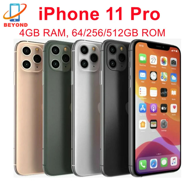 Apple iPhone11 Pro 64GB 256GB ROM Original 5.8" Super Retina OLED A13 IOS iPhone 11 Pro 11Pro Face ID Genuine Unlocked  4G LTE - Universal Market