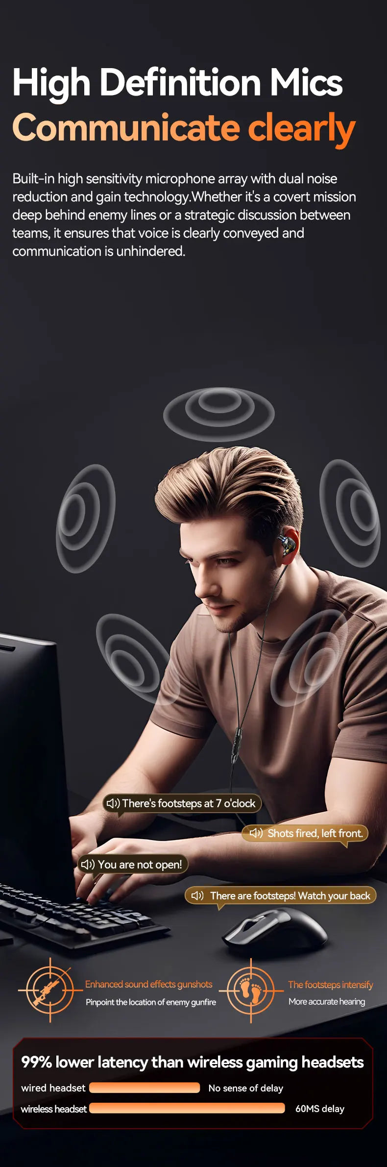 NEW 8D Surround Sound Gaming Earphones Type C&3.5mm Wired In Ear Earbuds Headphones Sports Gamer Headset for Samsung With HD Mic - Universal Market