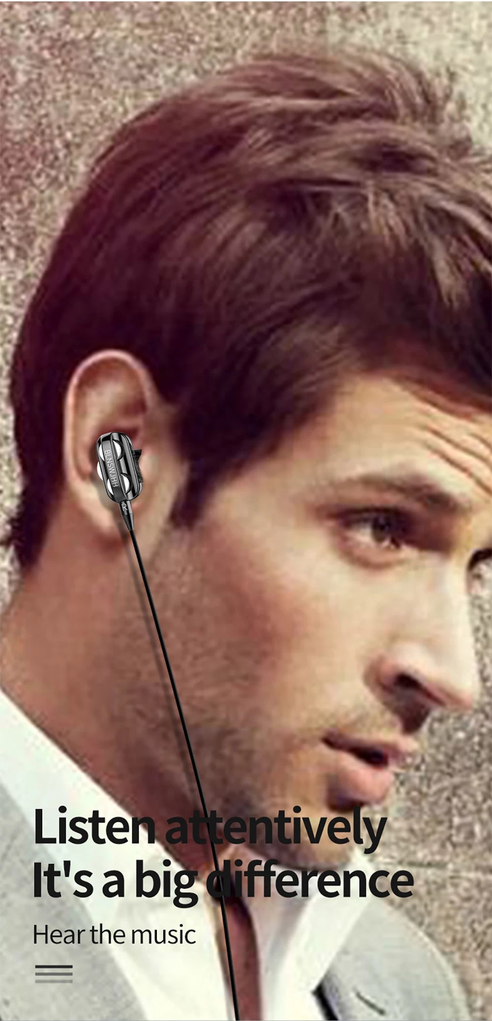 3.5mm Wired Headphones Noise Canceling In-Ear Sports Earphone Dual Driver Bass Stereo Gaming Headset HiFi Music Earbuds With Mic - Universal Market