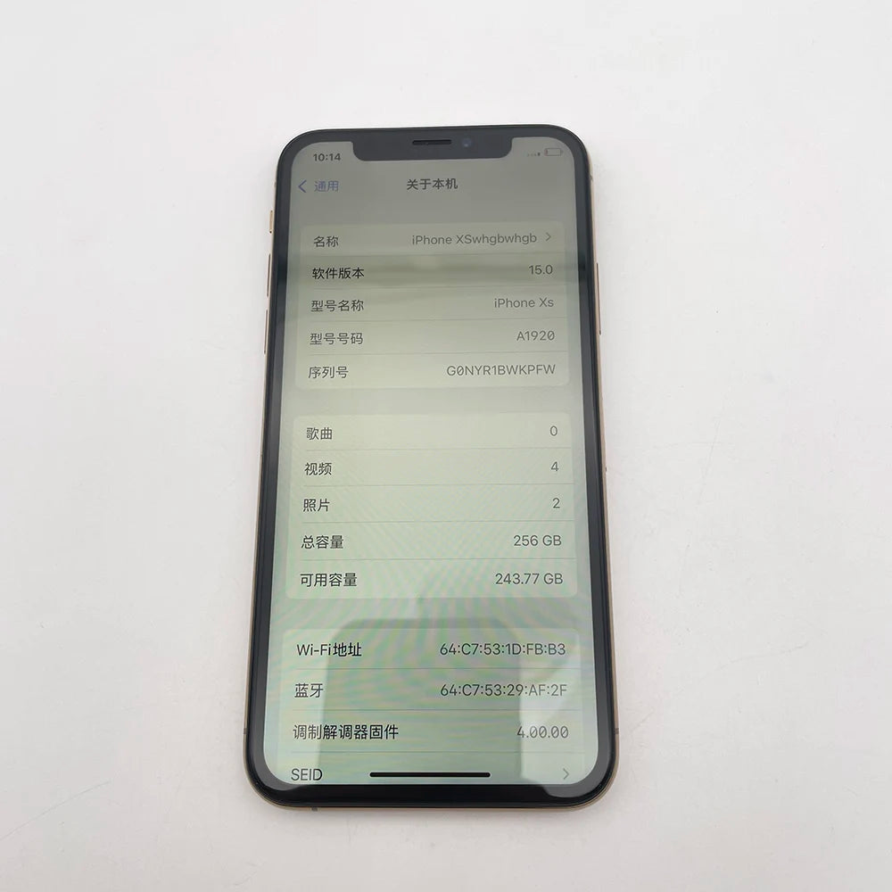 Apple iPhone XS 4GB RAM 64/256GB ROM Original Unlocked 5.8" Super Retina OLED Face ID NFC 4G CellPhone Fast Shipping