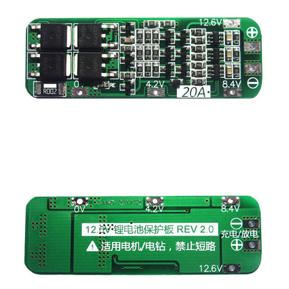 3 strings of 11.1V 12V 12.6V 18650 lithium battery protection board can start the drill with 20A current - Universal Market