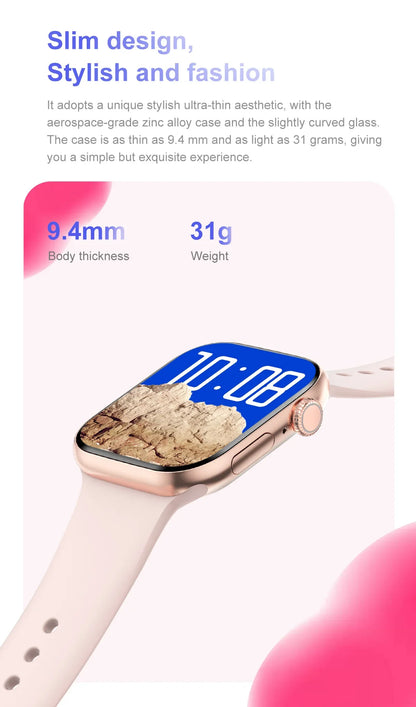For Apple DT Watch X Mini Smart Watch 3D Menu Video AI Voice NFC Sports Record Health Test 1.85 Inch AMOLED Women Smartwatch