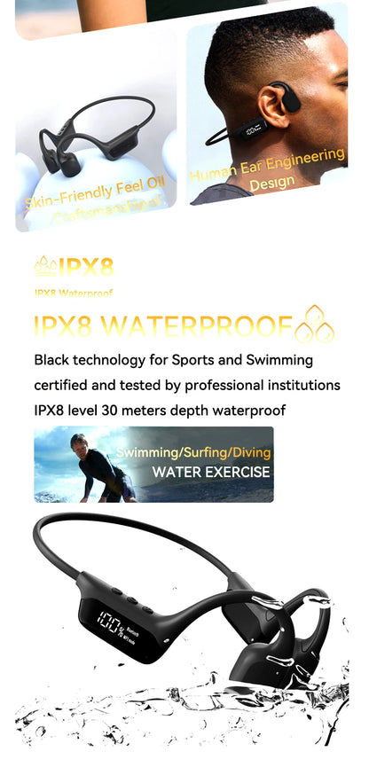 Xiaomi Mijia Bone Conduction Earphones IPX8 Waterproof Headset for Swimming Bluetooth 5.4 Wireless Sport Headphones MP3 32G RAM - Universal Market