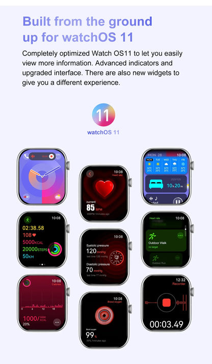 For Apple DT Watch X Mini Smart Watch 3D Menu Video AI Voice NFC Sports Record Health Test 1.85 Inch AMOLED Women Smartwatch