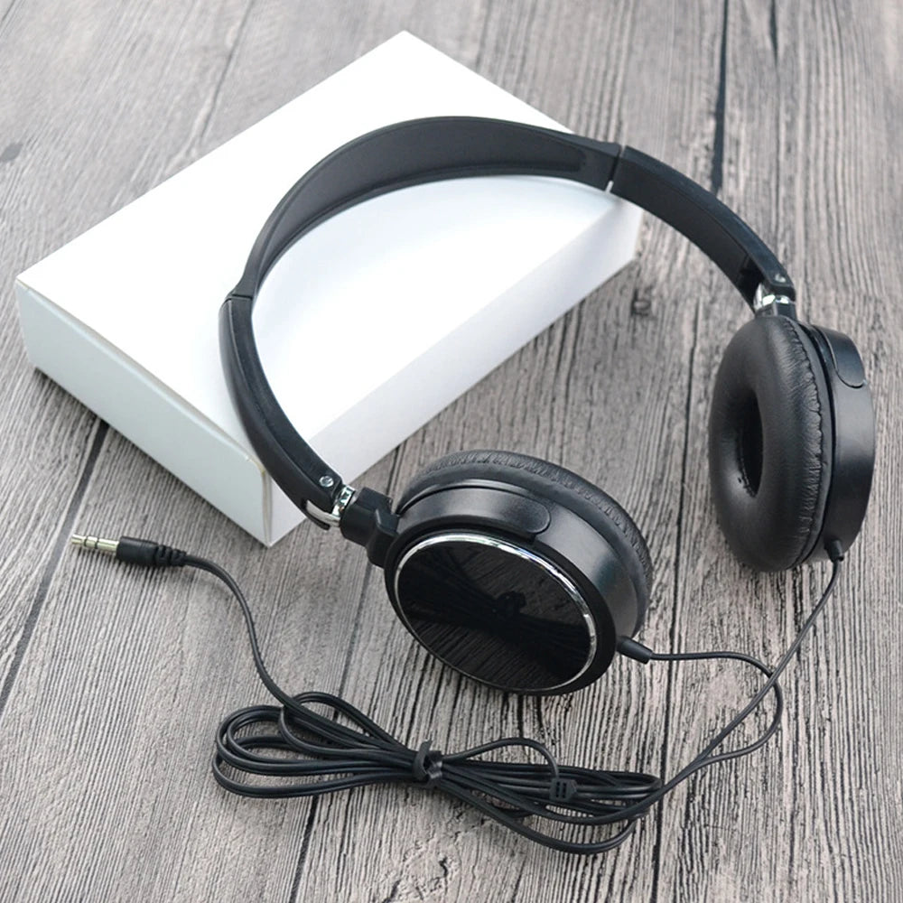 Universal 3.5mm Wired Computer Headphone Foldable Portable Music Gaming Headset Noise Canceling Sports Earphone Stereo Headset - Universal Market