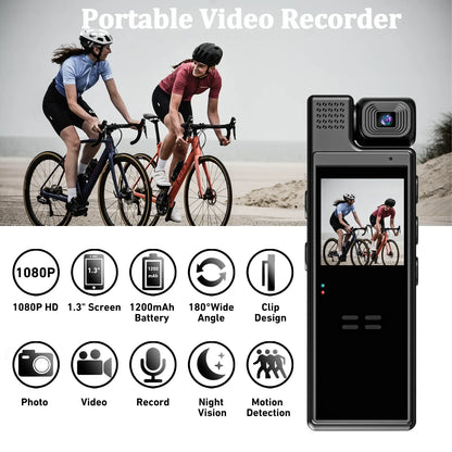 VIVO 8K HD Mini Action Camera Wifi Back Clip 180° Rotatable IR Night Vision Sports Cam Travel Bicycle Driver Video Recorder