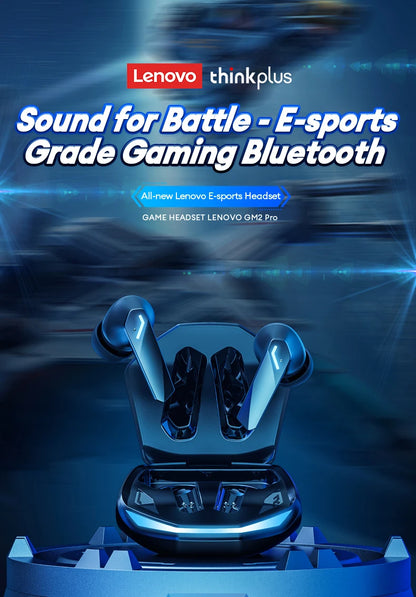 Lenovo GM2Pro Wireless Bluetooth Headset LED Light Waterproof Noise Cancelling Earbuds Wireless Headphones Bluetooth Earphones - Universal Market