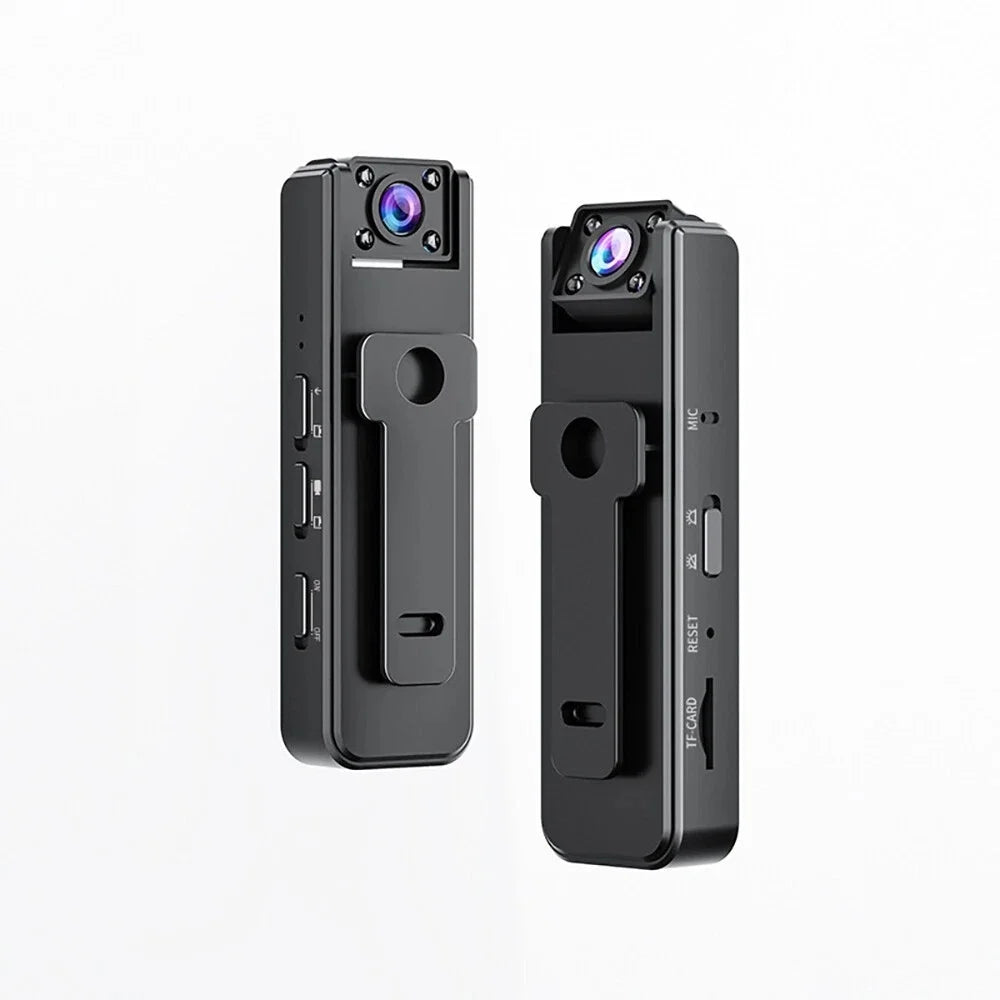 Mini Camera HD 1080P Micro Recorder Wide Angle Bodycam Worn Police Cam Snapshot Loop Recording Camcorder 180° Rotating - Universal Market