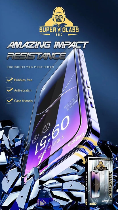 Gorilla Anti-Burst Tempered Glass For iPhone 15 Pro 14 13 12 11 Pro Max Screen Protector iPhone X XR XS Max Protection Film