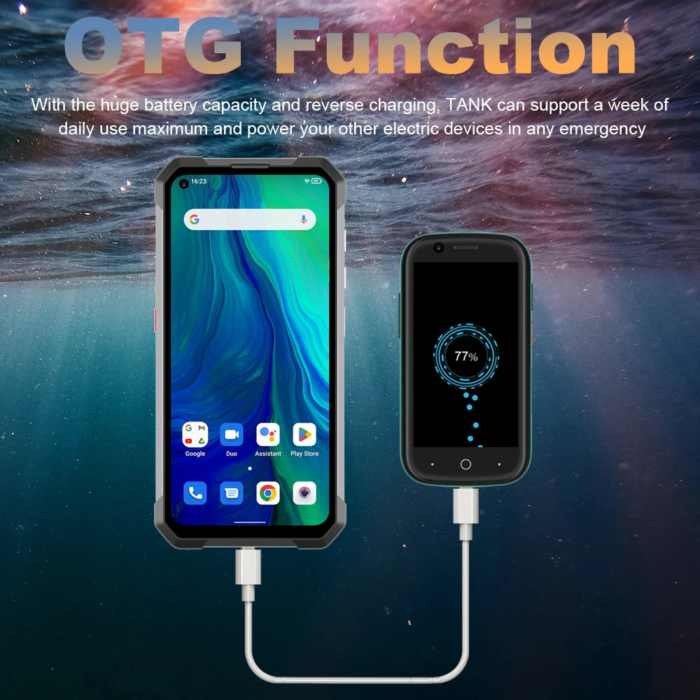 Unihertz TANK Rugged Night Vision Smartphone, Cell Phone, Mobile Phone, 22000 mAh, 8GB, 256GB, 108M Camera, 66W PD, Helio G99