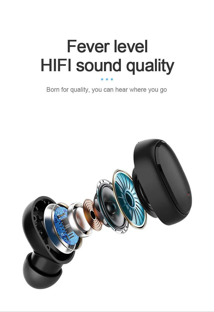 Original A6S TWS Headset Wireless Earphones Bluetooth Headphones Sport Stereo Fone Bluetooth Earbuds for Xiaomi Huawei iPhone - Universal Market