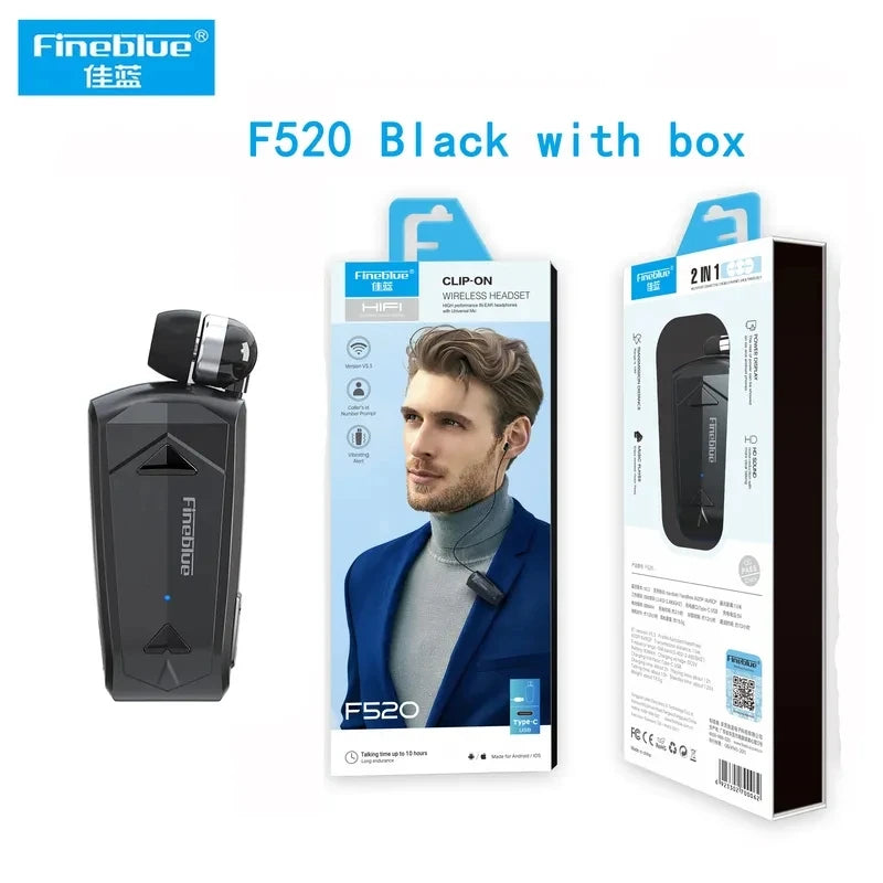 Fineblue F520 Mini Wireless Earphone Bluetooth 5.3 Retractable Headset in Lotus One Ear Calls Remind Vibration Sport Headphone - Universal Market