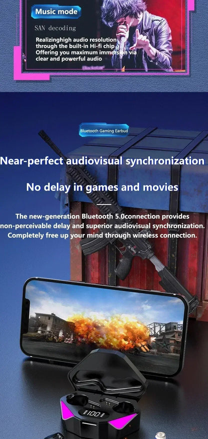 X15 TWS Gaming Earbuds Wireless Bluetooth Earphones With Mic Bass Audio Sound Positioning 9D Stereo Music HiFi Headset For Gamer - Universal Market