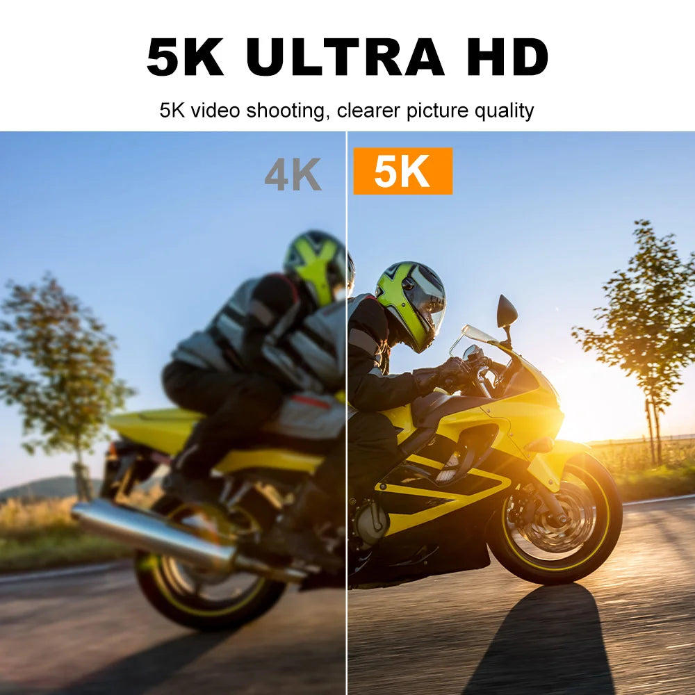 Ourlife 5K Action Camera 4K60FPS 2.0 Inch Touch Screen WiFi 170° Wide Angle 30M Waterproof Bicycle Motorcycles Sports Cameras