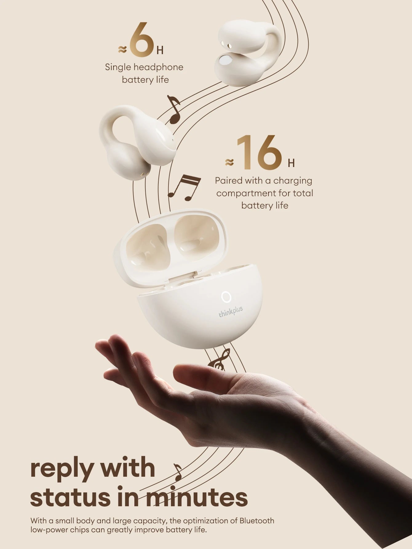 Lenovo LP25 OWS Bluetooth 5.4 Wireless Earphone Long Battery Life Headset Noise Canceling Gaming Headphones HIFI Stereo With Mic - Universal Market