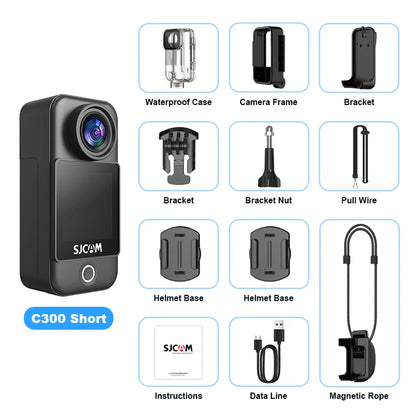 SJCAM C300 Action Camera Long Battery Life 4K 30FPS Six-Axis Gyroscope Anti-Shake Sport Cam 5G WiFi 30M Waterproof Easy To Carry