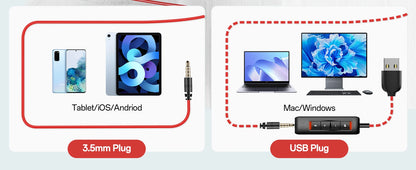 JIAMQISHI USB Headset PC Computer Headphones with Noise Cancelling MIC in-line Control for Home Office Online Class Skype Zoom - Universal Market
