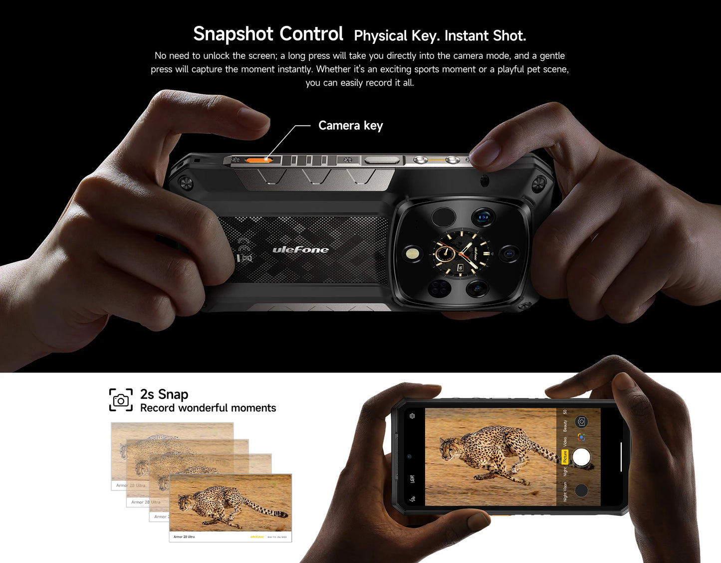 Ulefone Armor 28 Ultra 5G AI Thermal Imaging Rugged Phone Dimensity 9300+ 1TB ROM 32GB RAM Android Smartphone AMOLED Mobile