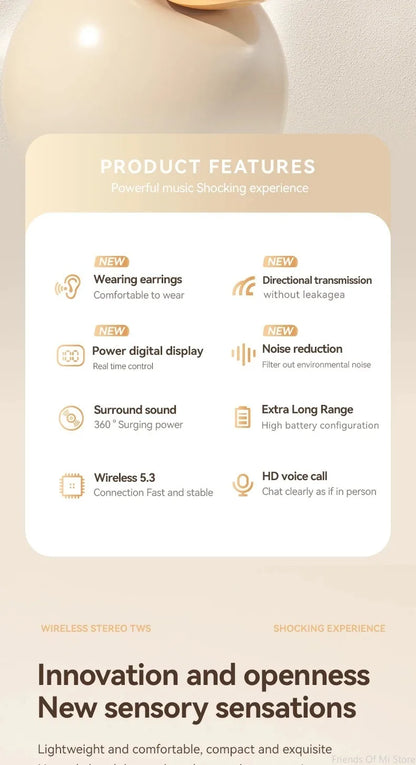XIAOMI M62 Open Hanging Wireless Earphones with Air Bone Conduction Waterproof and Painless Wearing, Running Earphones with Mic - Universal Market