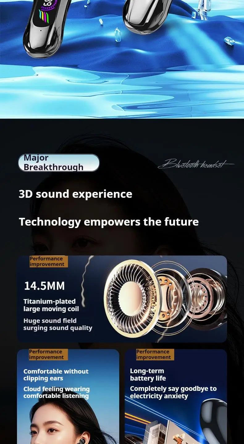 Sports Car Shape Stereo Sound Neckband LED Display Wireless Bluetooth Headphones Magnetic in-ear Headsets Sports Gamer Earphones - Universal Market
