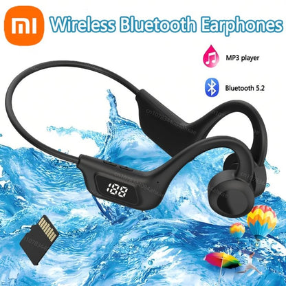 Xiaomi X7 Wireless Bone Conduction Earphone Sport Bluetooth Compatible Memory Card Digital Display With Mic For Sports Earbuds - Universal Market