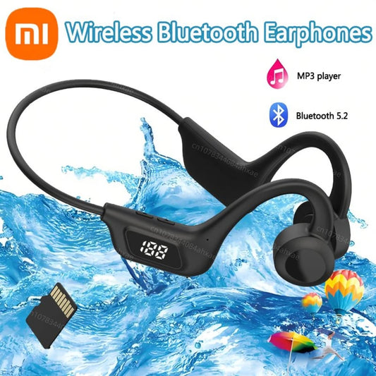 Xiaomi X7 Wireless Bone Conduction Earphone Sport Bluetooth Compatible Memory Card Digital Display With Mic For Sports Earbuds - Universal Market