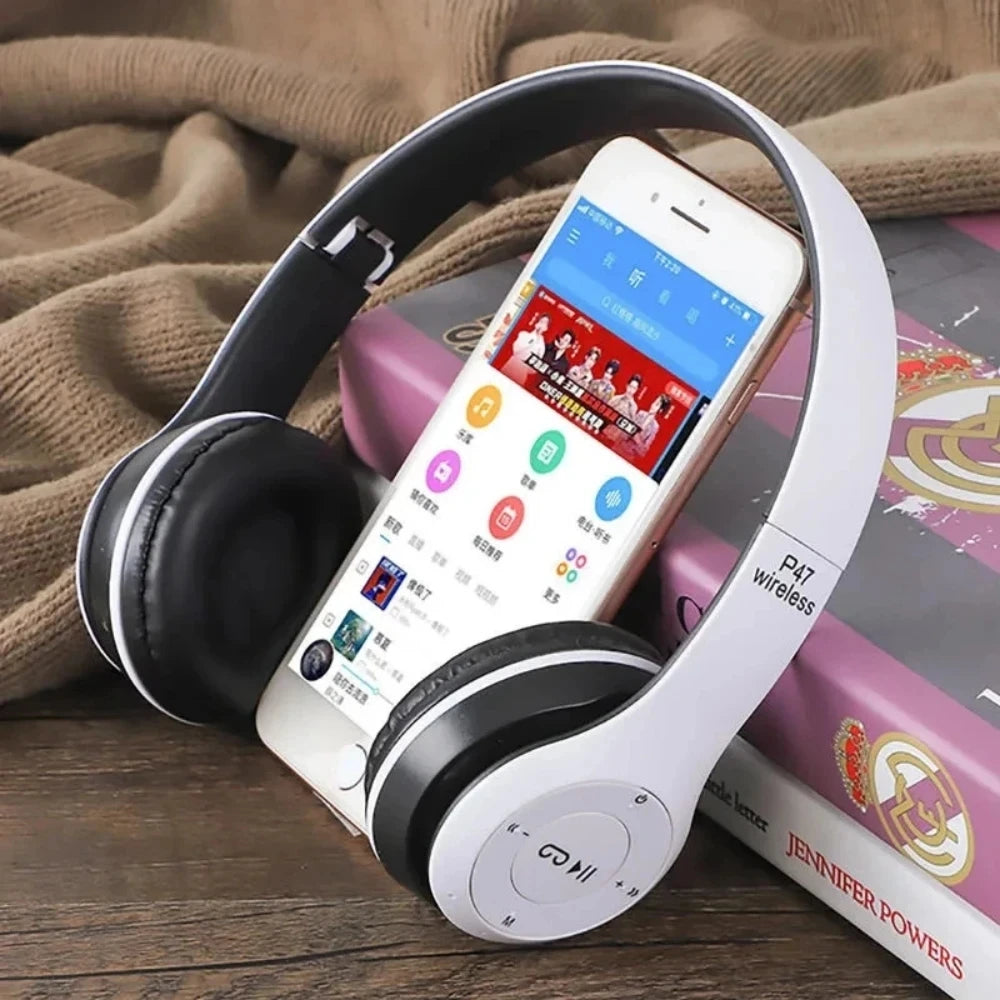 P47 Wireless Headphones Bluetooth 5.0 Earphones Foldable HIFI Stereo Bass for Music Gaming Kid Girl Earphone for Smartphone - Universal Market
