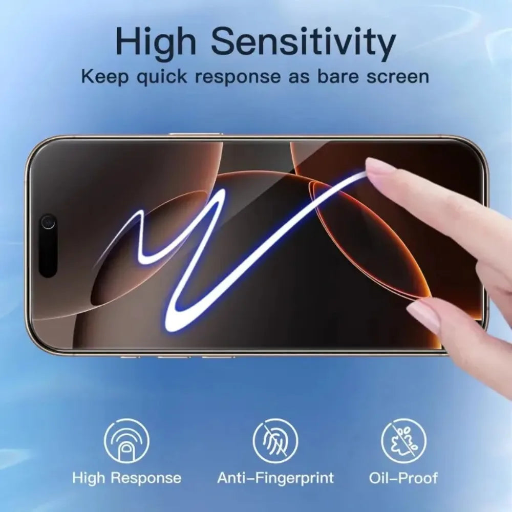 2Pcs Full Cover HD Screen Protector for iPhone 17 16 15 Pro Max 13 12 14 Pro 16 15 Plus 17 Air  Dust Free Install Tempered Film