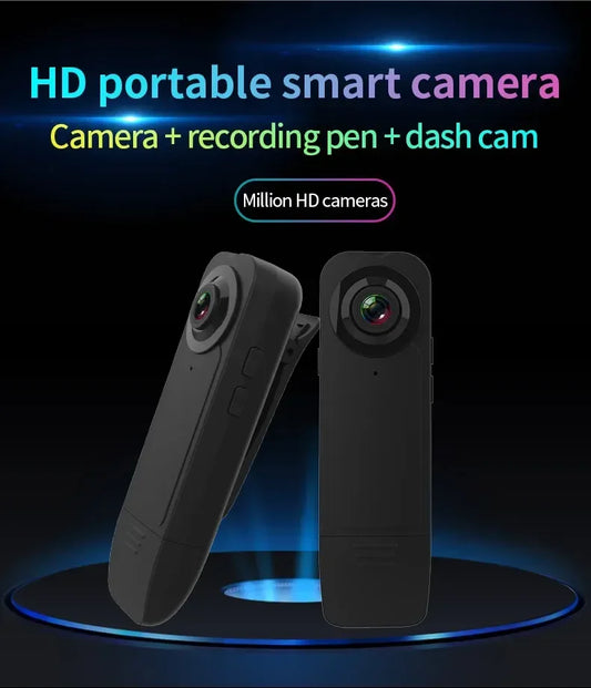 HD 1080P Mini Camera With 64G Card Clip Digtal Bodycam Video Recorder Night Vision Motion Detect PC Webcam Camcorder Micro Body - Universal Market